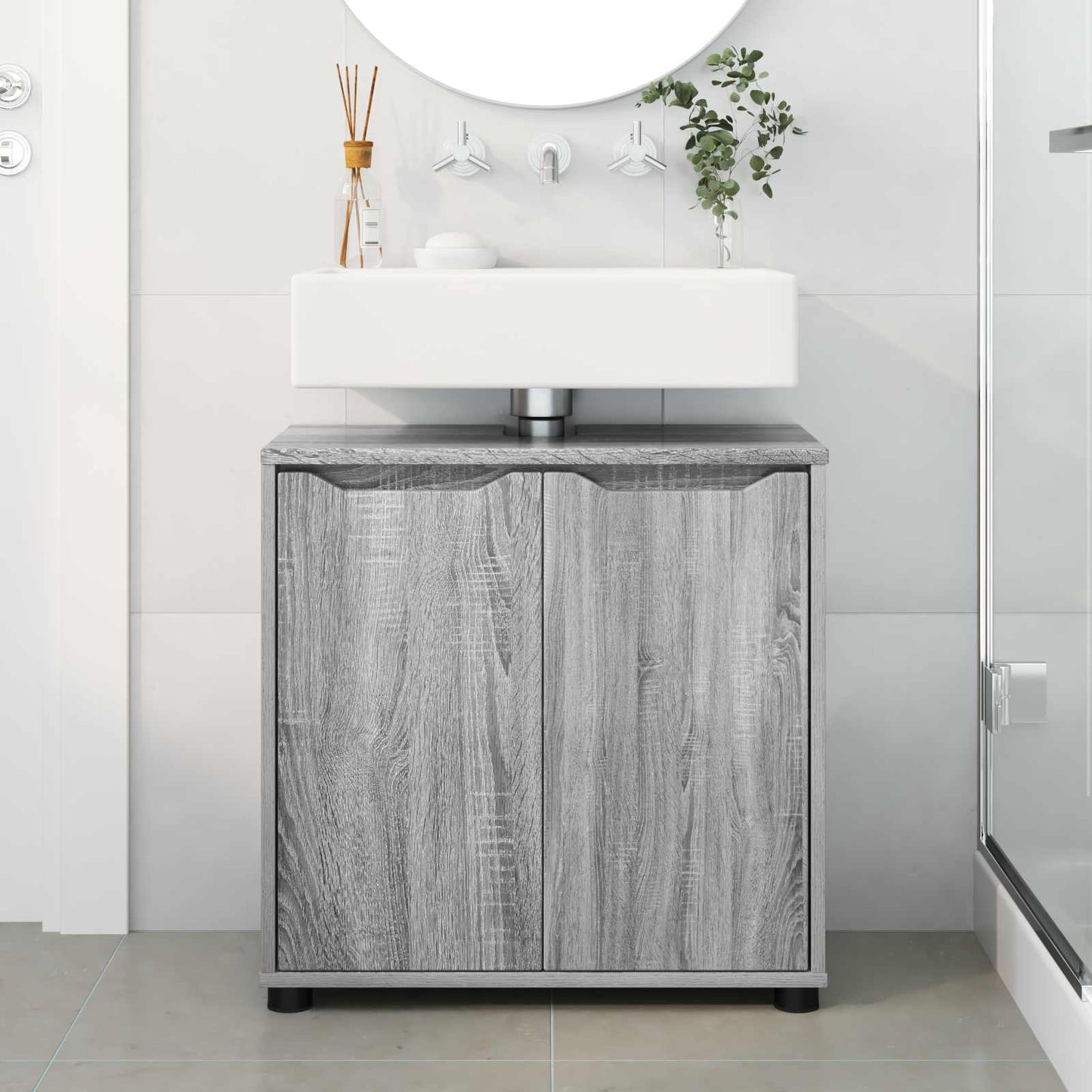 Mobile per lavabo da bagno Grigio Sonoma 60 x 30 x 60 cm