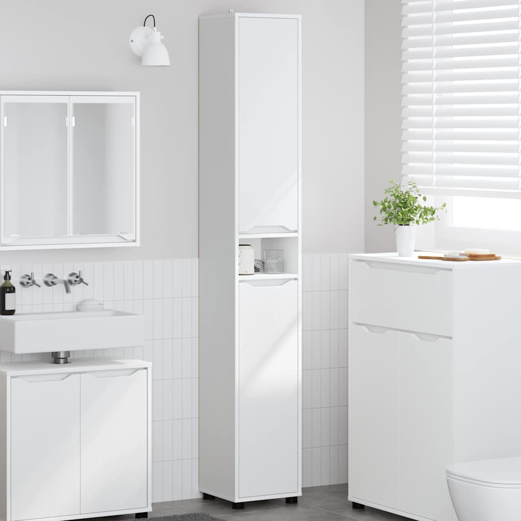 Mobile da Bagno Bianco 30,5 x 30 x 195 cm Legno multistrato | homemem39