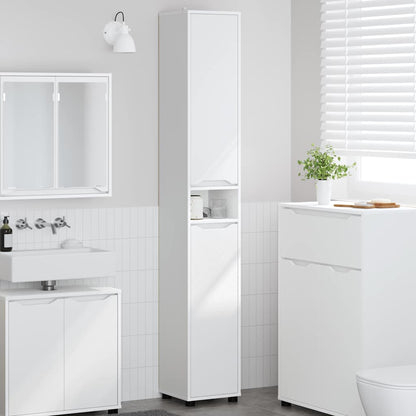 Mobile da Bagno Bianco 30,5 x 30 x 195 cm Legno multistrato | homemem39