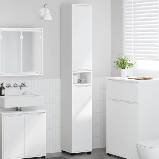 Mobile da Bagno Bianco 30,5 x 30 x 195 cm Legno multistrato | homemem39