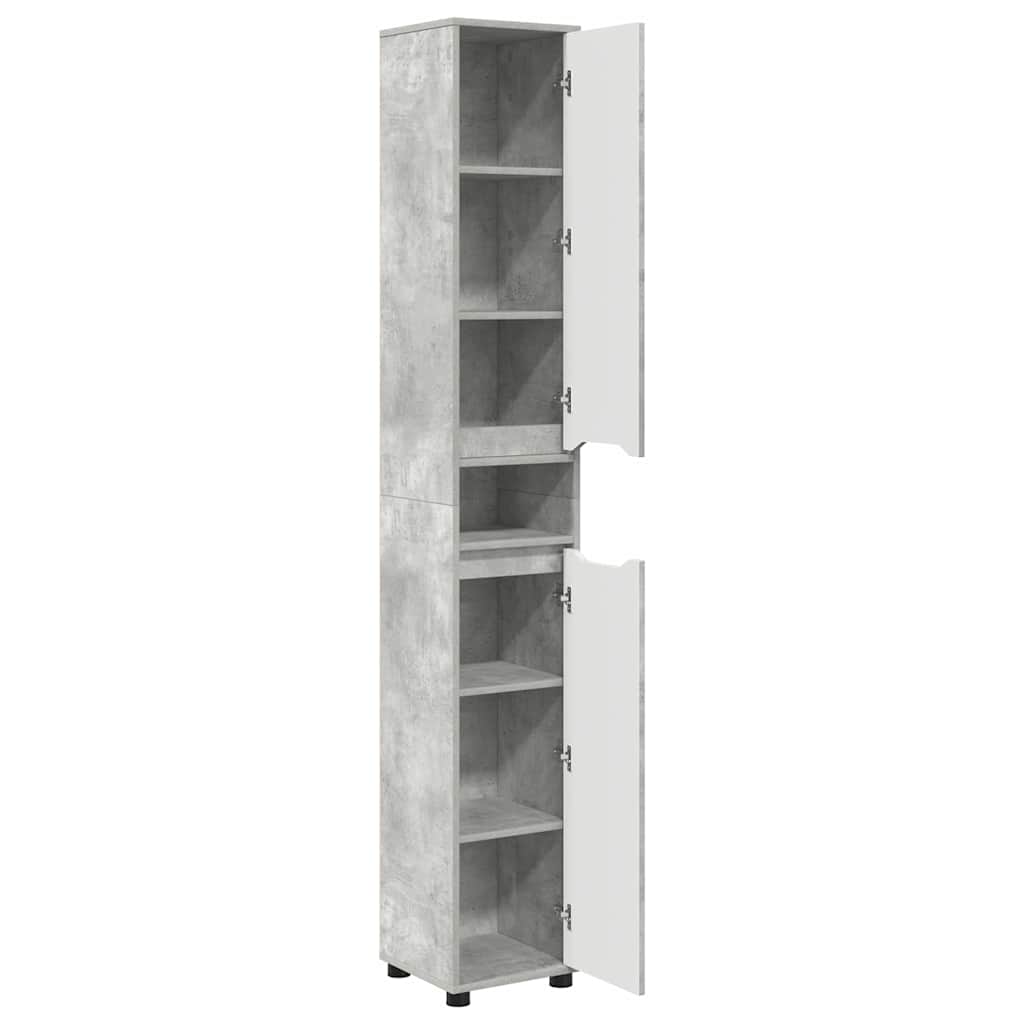 Mobile da Bagno con porta Grigio cemento 30,5 x 30 x 195 cm | homemem39
