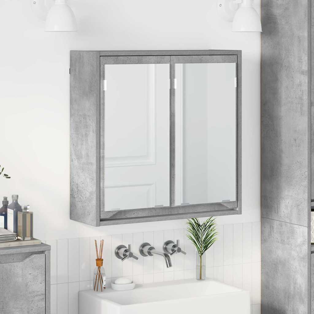 Mobiletto per specchio da bagno Grigio cemento 60 x 20 x 60 cm | homemem39