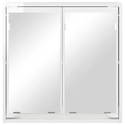 Mobiletto per specchio da bagno Bianco Lucido 60 x 20 x 60 cm | homemem39