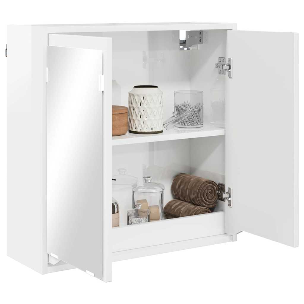 Mobiletto per specchio da bagno Bianco Lucido 60 x 20 x 60 cm | homemem39