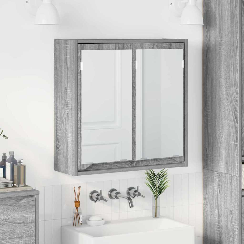Mobiletto per specchio da bagno Grigio Sonoma 60 x 20 x 60 cm | homemem39