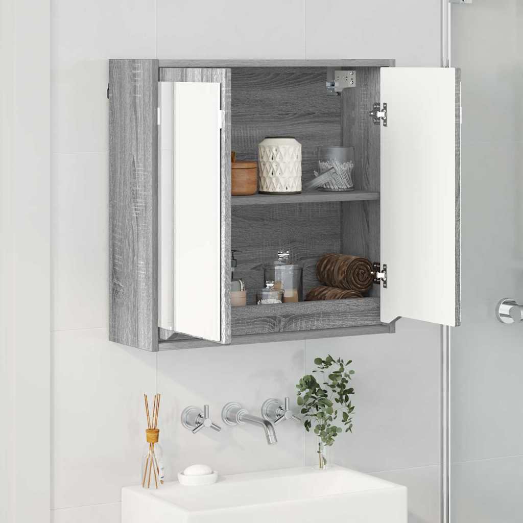 Mobiletto per specchio da bagno Grigio Sonoma 60 x 20 x 60 cm | homemem39