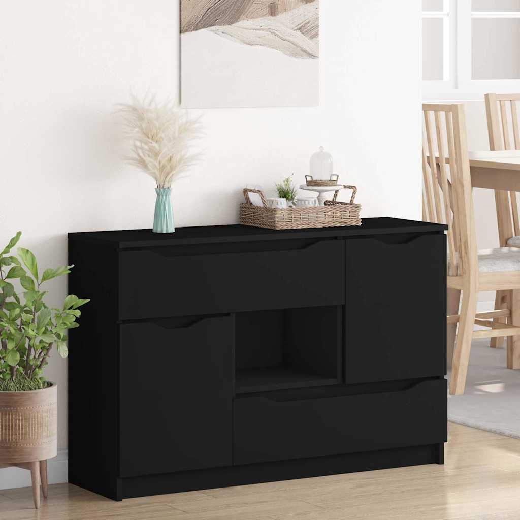 Credenza con cassetto Nero 100 x 30 x 65,6 Legno multistrato
