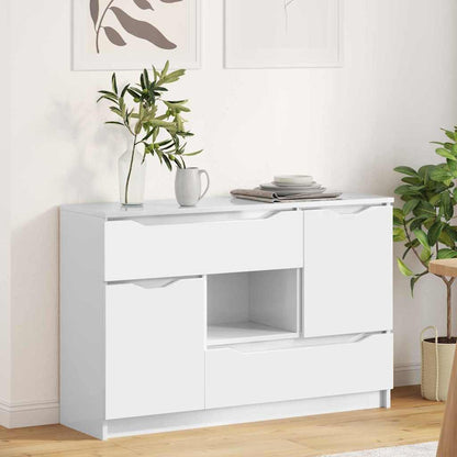 Credenza Bianco Lucido 100 x 30 x 65,6 Legno multistrato