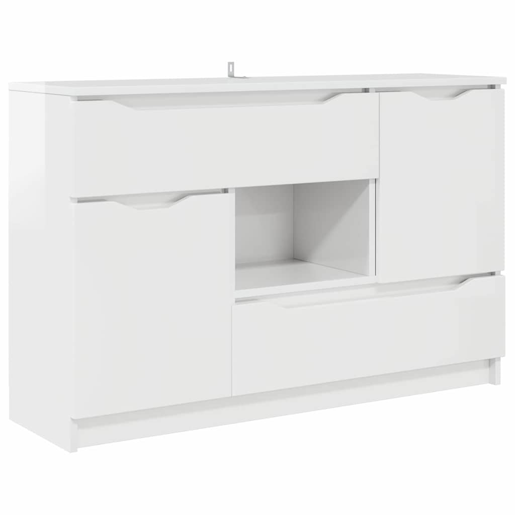 Credenza Bianco Lucido 100 x 30 x 65,6 Legno multistrato
