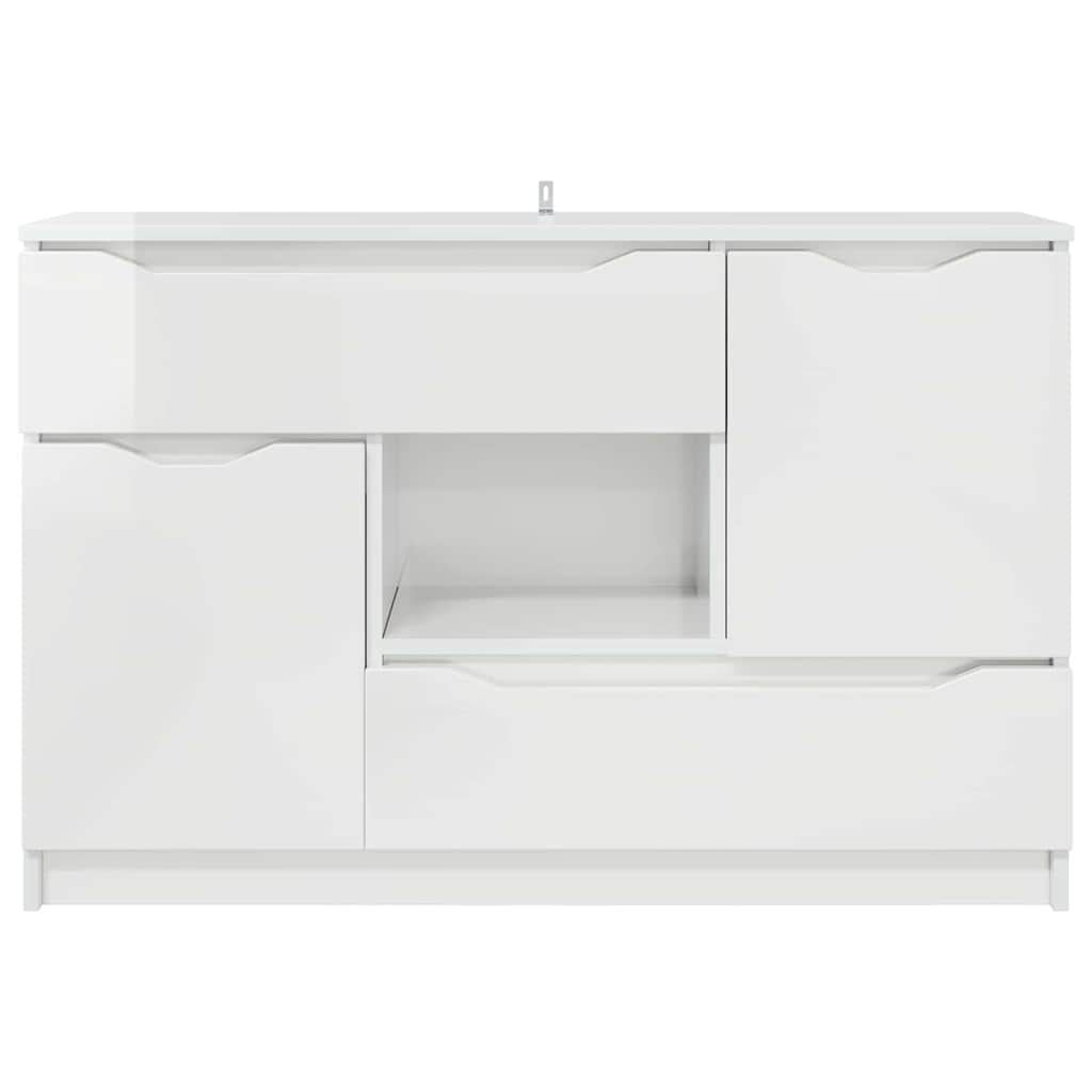 Credenza Bianco Lucido 100 x 30 x 65,6 Legno multistrato