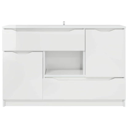Credenza Bianco Lucido 100 x 30 x 65,6 Legno multistrato