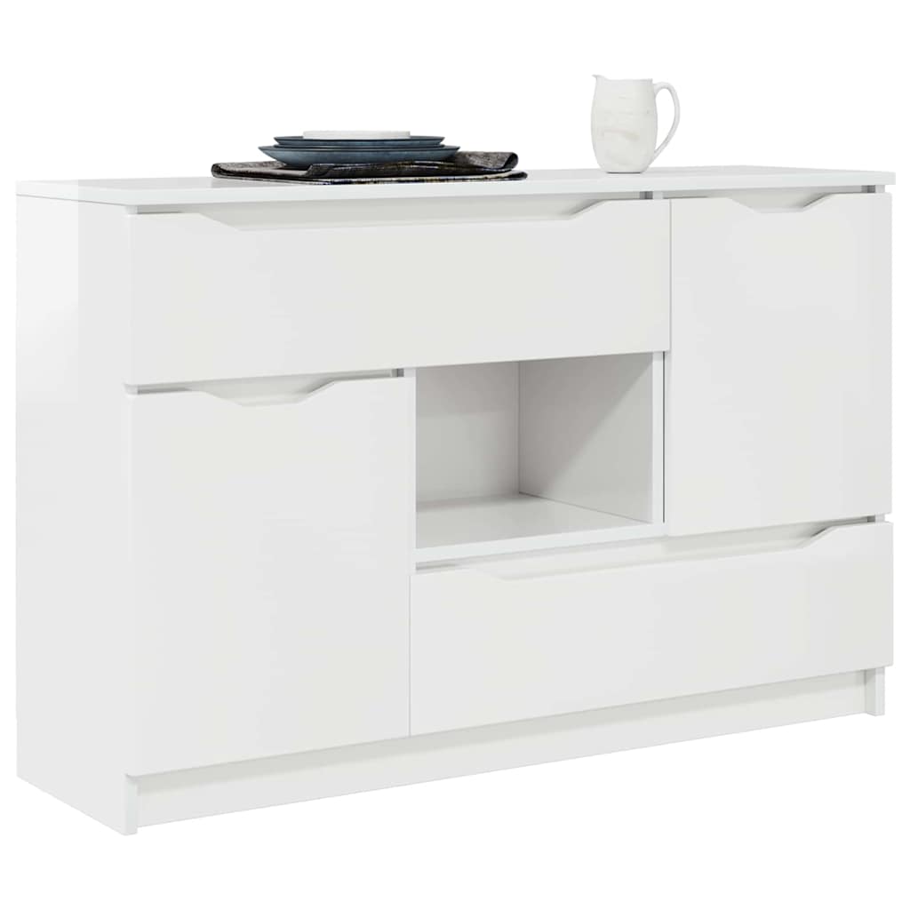 Credenza Bianco Lucido 100 x 30 x 65,6 Legno multistrato