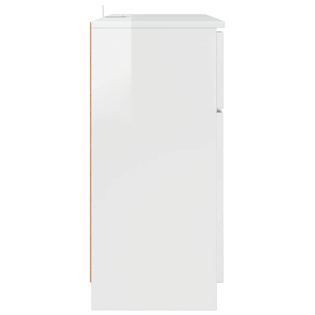 Credenza Bianco Lucido 100 x 30 x 65,6 Legno multistrato