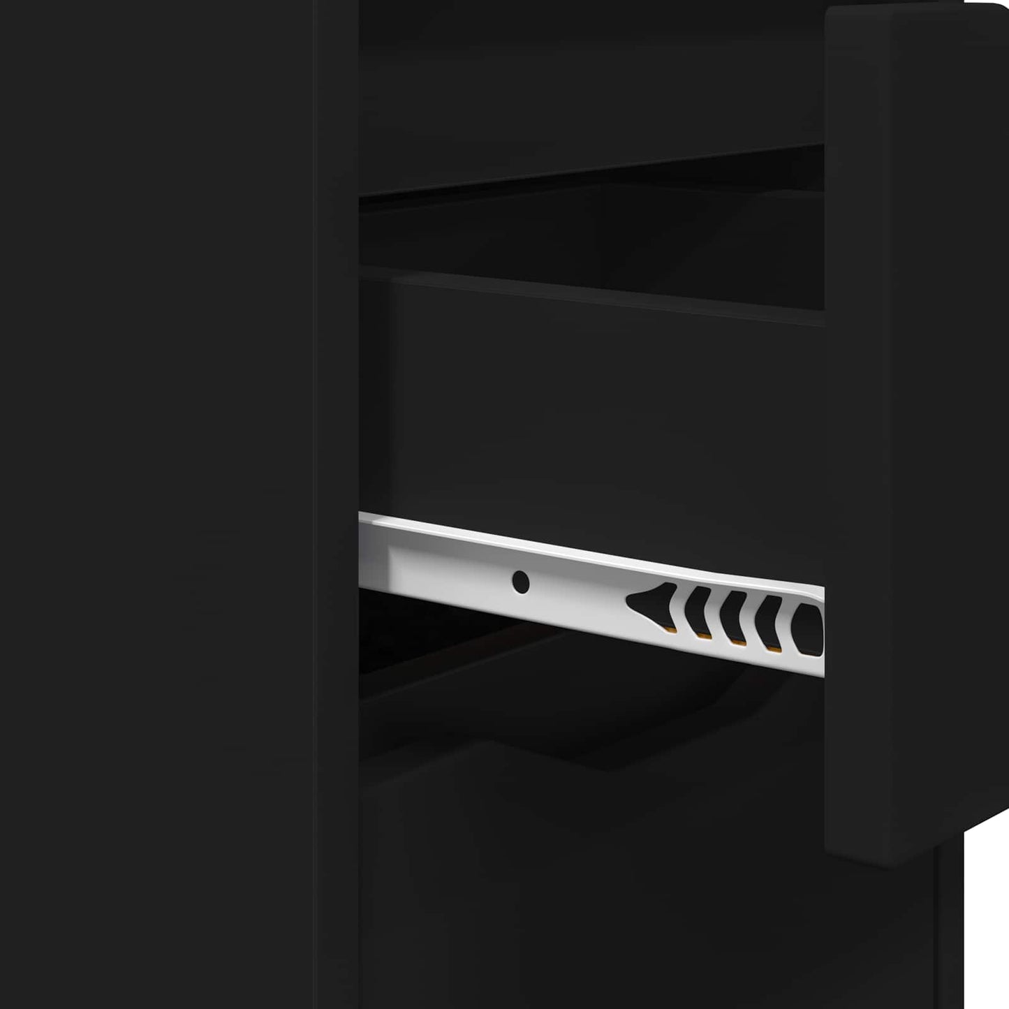 Comodino Nero 30,5 x 30 x 43 cm Legno ingegnerizzato
