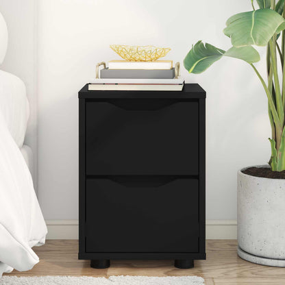 Comodino Nero 30,5 x 30 x 43 cm Legno ingegnerizzato