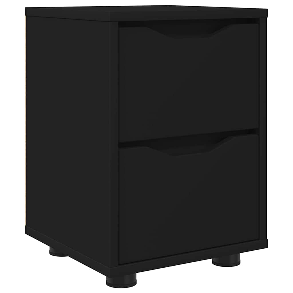 Comodino con cassetto Nero 30,5 x 30 x 43 cm Legno multistrato | homemem39