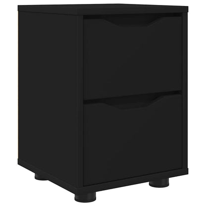 Comodino con cassetto Nero 30,5 x 30 x 43 cm Legno multistrato | homemem39