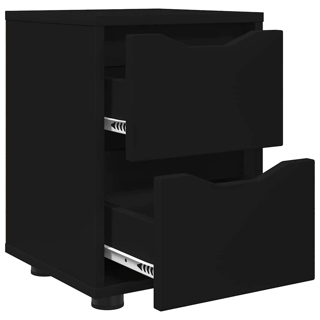 Comodino con cassetto Nero 30,5 x 30 x 43 cm Legno multistrato | homemem39