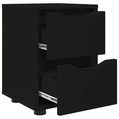 Comodino con cassetto Nero 30,5 x 30 x 43 cm Legno multistrato | homemem39
