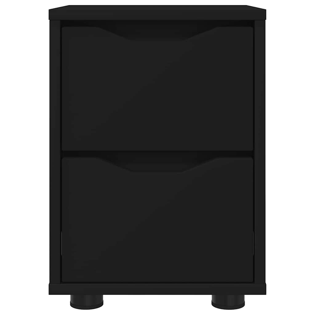 Comodino con cassetto Nero 30,5 x 30 x 43 cm Legno multistrato | homemem39