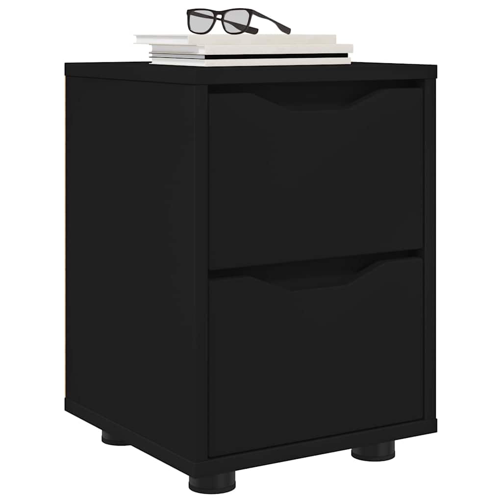 Comodino con cassetto Nero 30,5 x 30 x 43 cm Legno multistrato | homemem39