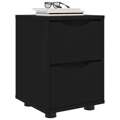 Comodino Nero 30,5 x 30 x 43 cm Legno ingegnerizzato