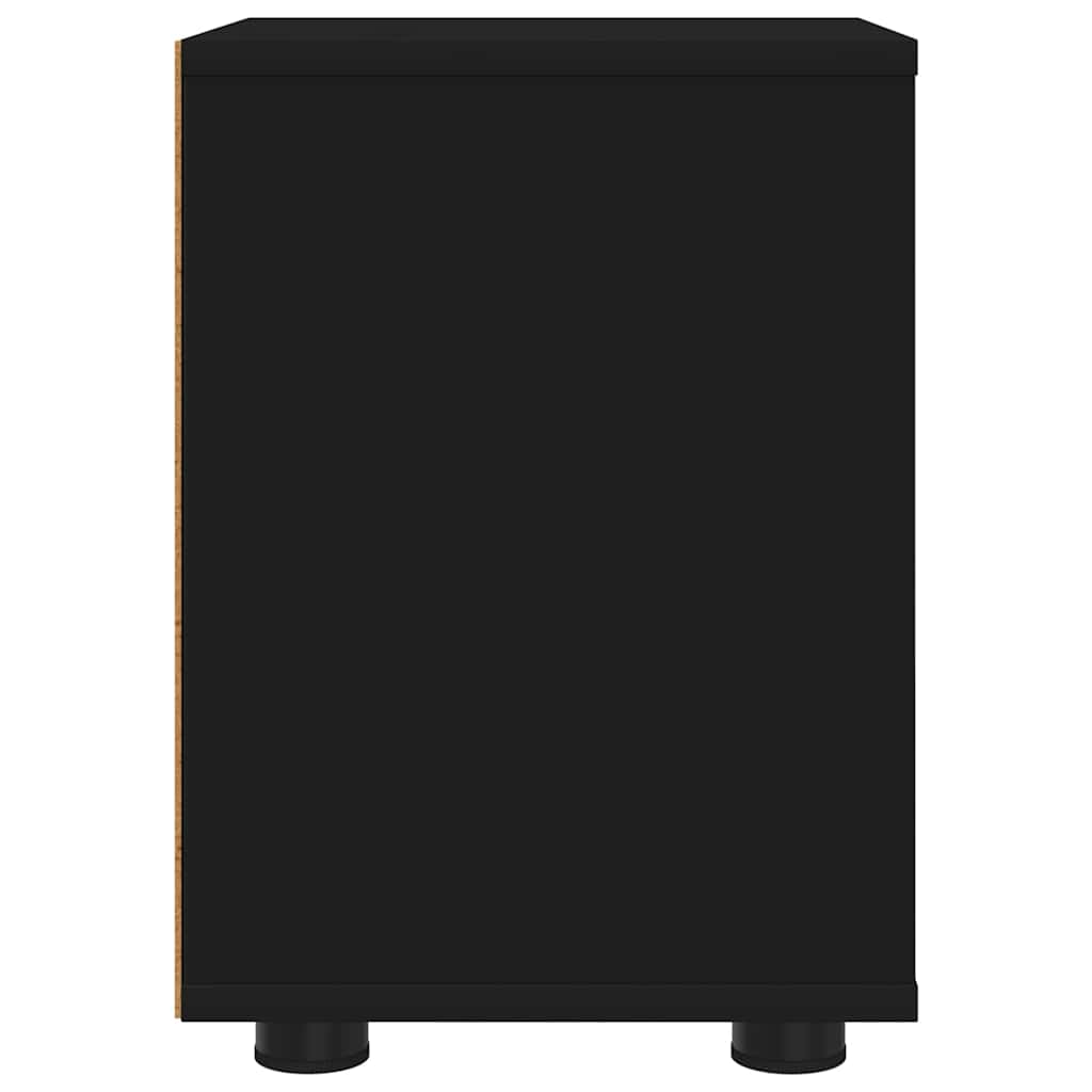 Comodino con cassetto Nero 30,5 x 30 x 43 cm Legno multistrato | homemem39