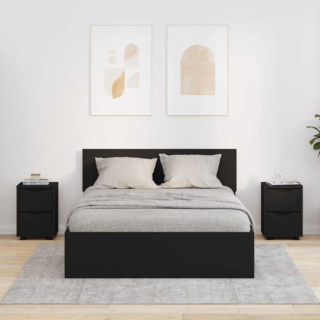 Comodini 2 pcs Nero 30,5 x 30 x 43 cm Legno multistrato | homemem39