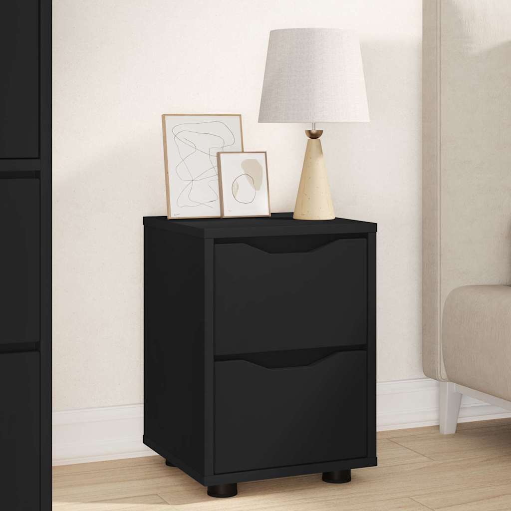 Comodini 2 pcs Nero 30,5 x 30 x 43 cm Legno multistrato | homemem39