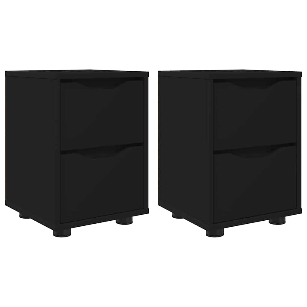 Comodini 2 pcs Nero 30,5 x 30 x 43 cm Legno multistrato | homemem39