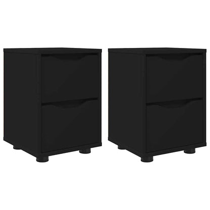 Comodini 2 pcs Nero 30,5 x 30 x 43 cm Legno multistrato | homemem39