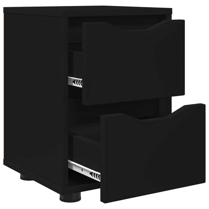 Comodini 2 pz Nero 30,5 x 30 x 43 cm Legno ingegnerizzato