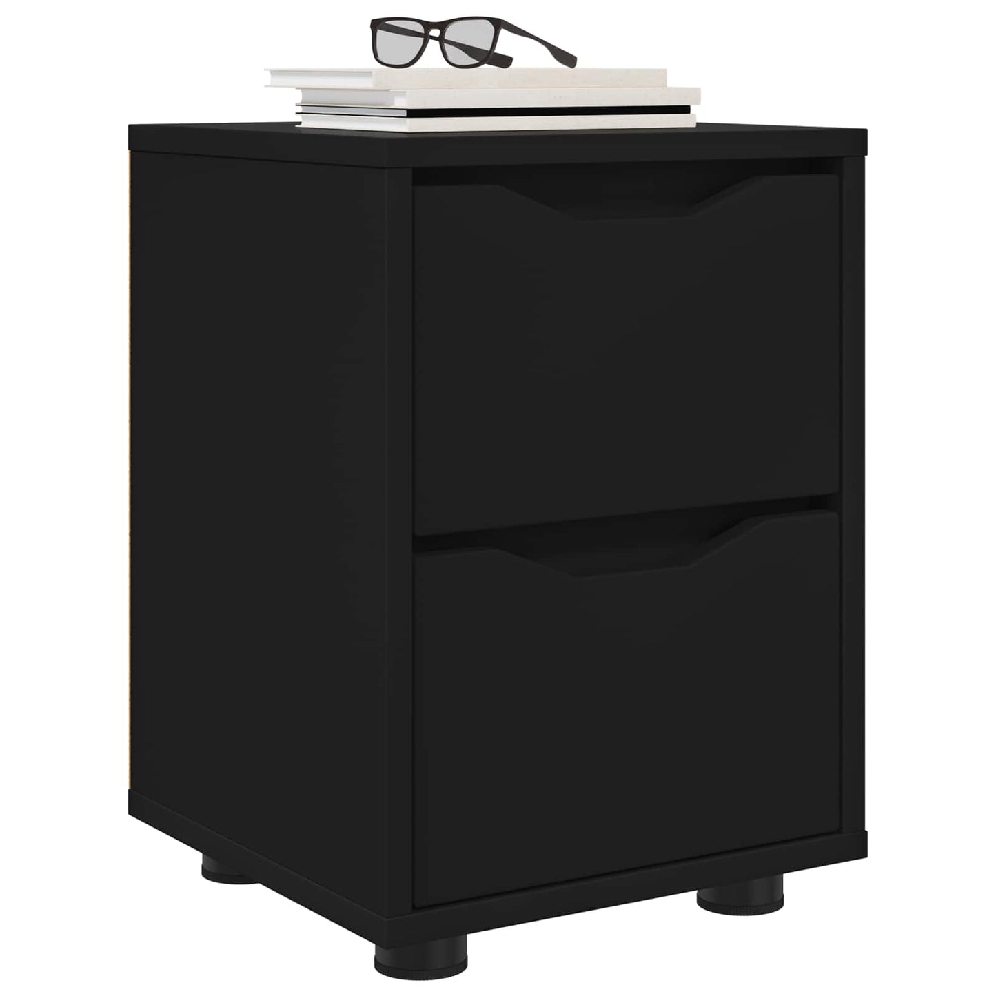 Comodini 2 pz Nero 30,5 x 30 x 43 cm Legno ingegnerizzato