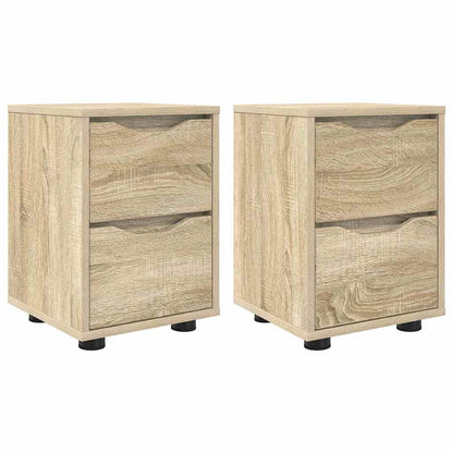 Comodini con cassetto 2 pcs Rovere Sonoma 30,5 x 30 x 43 cm