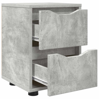 Comodino Grigio cemento 30,5 x 30 x 43 cm Legno ingegnerizzato