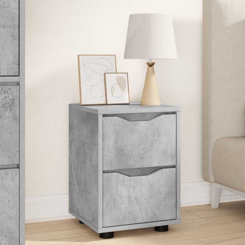 Comodini con cassetto 2 pcs Grigio cemento 30,5 x 30 x 43 cm | homemem39