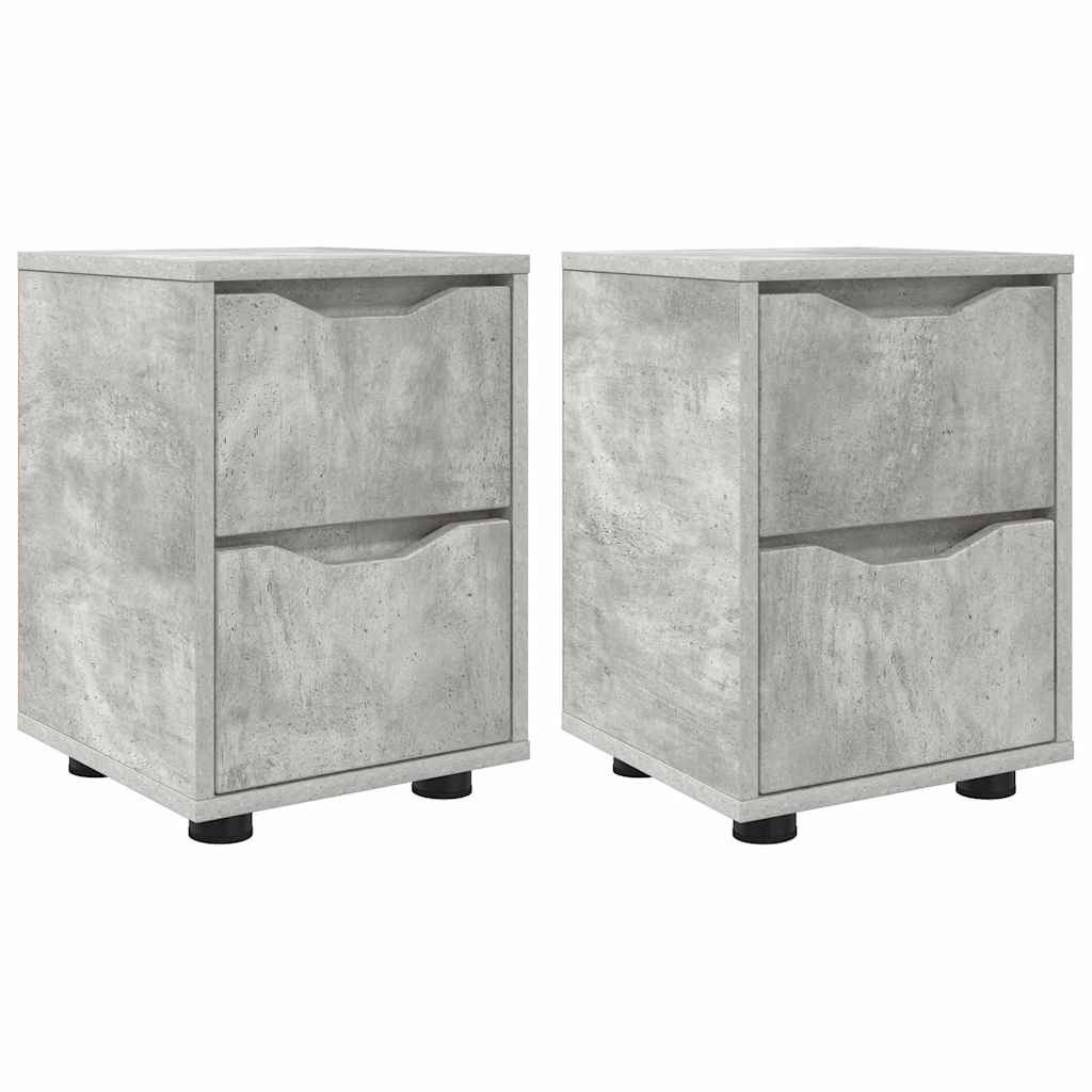 Comodini con cassetto 2 pcs Grigio cemento 30,5 x 30 x 43 cm | homemem39