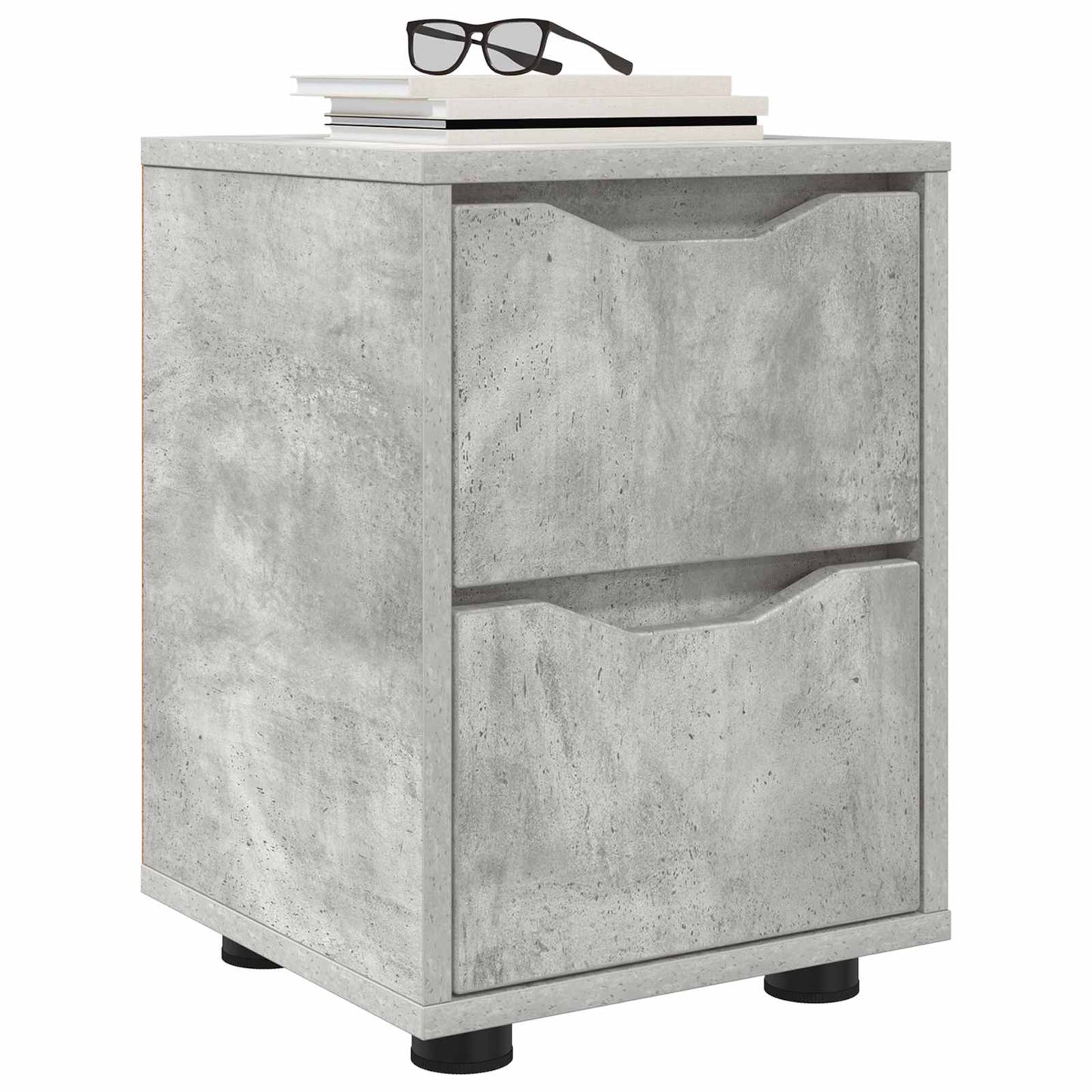 Comodini 2 pz Grigio cemento 30,5 x 30 x 43 cm