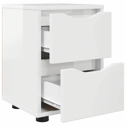 Comodino Bianco Lucido 30,5 x 30 x 43 cm Legno multistrato | homemem39