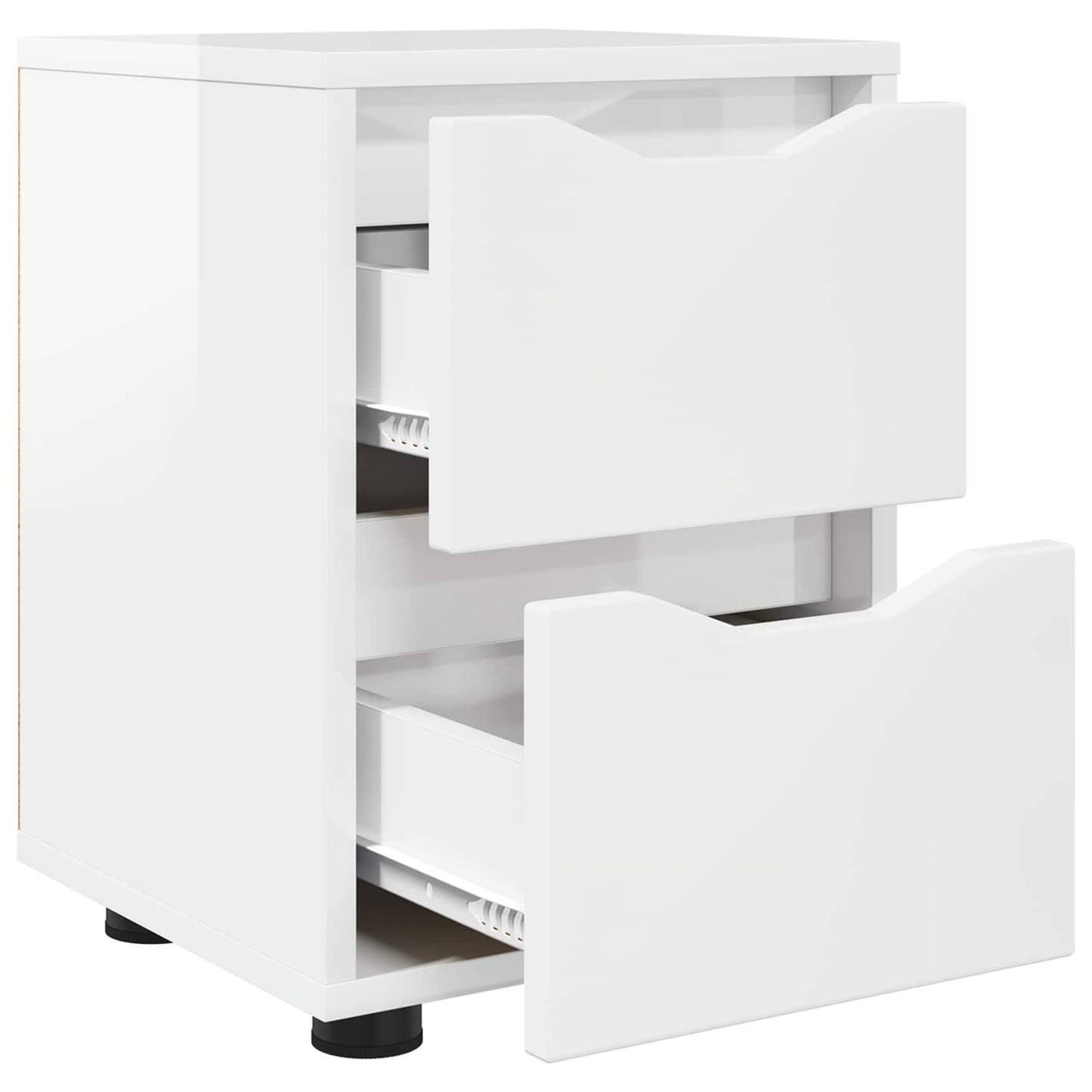 Comodino Bianco Lucido 30,5 x 30 x 43 cm Legno ingegnerizzato