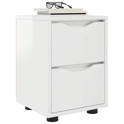 Comodino Bianco Lucido 30,5 x 30 x 43 cm Legno multistrato | homemem39