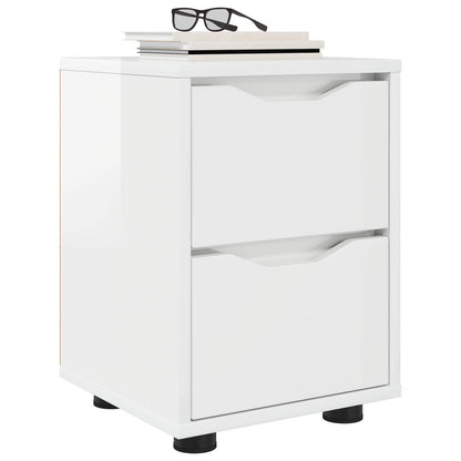 Comodino Bianco Lucido 30,5 x 30 x 43 cm Legno ingegnerizzato