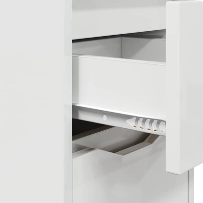 Comodini con cassetto 2 pcs Bianco Lucido 30,5 x 30 x 43 cm