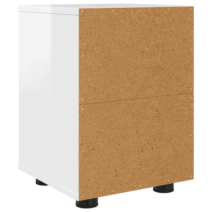 Comodini con cassetto 2 pcs Bianco Lucido 30,5 x 30 x 43 cm