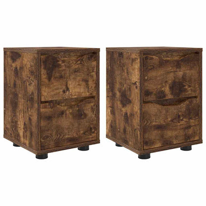 Comodini 2 pcs Rovere fumé 30,5 x 30 x 43 cm Legno multistrato | homemem39