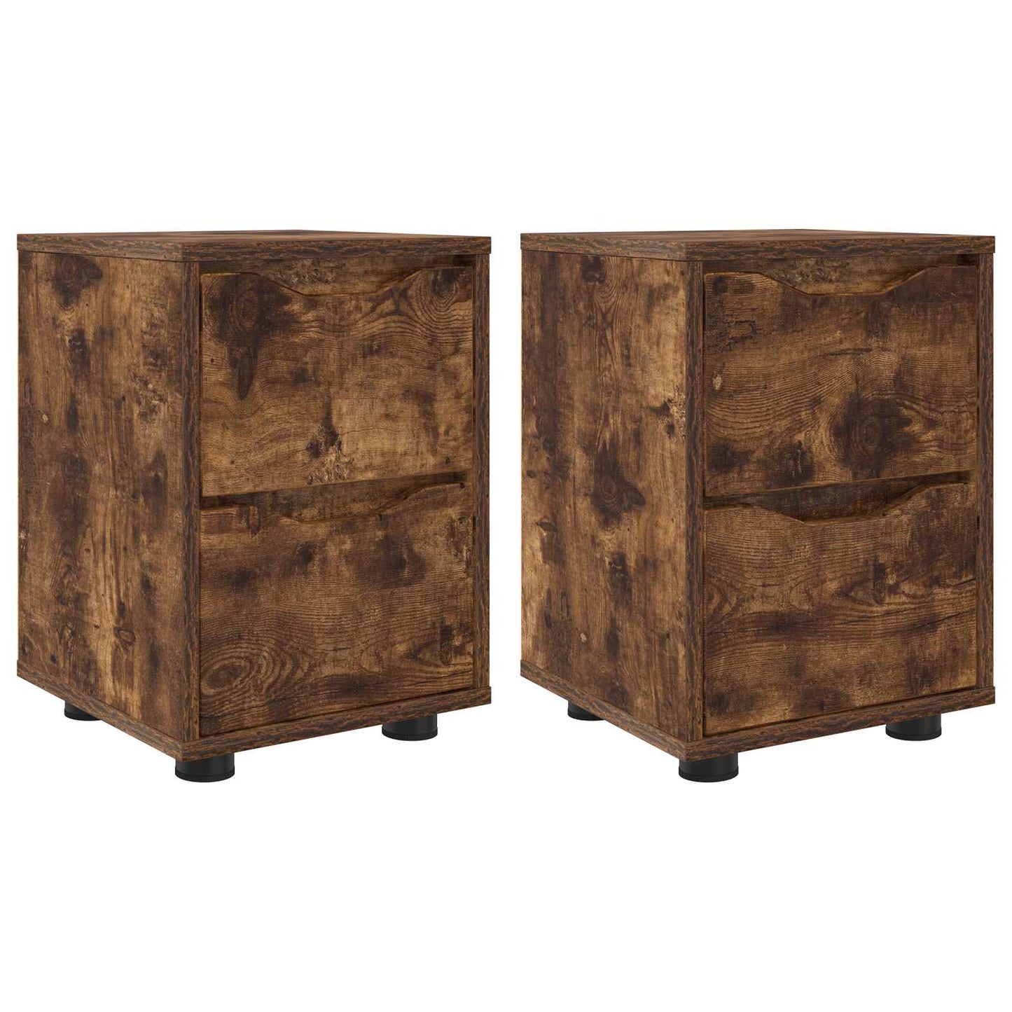 Comodini 2 pz Rovere fumé 30,5 x 30 x 43 cm