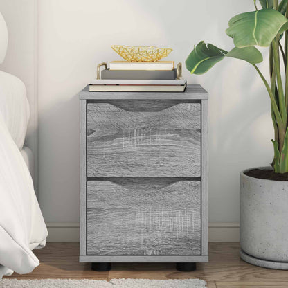 Comodino Grigio Sonoma 30,5 x 30 x 43 cm Legno ingegnerizzato