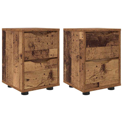 Comodini con cassetto 2 pcs Legno vecchio 30,5 x 30 x 43 cm
