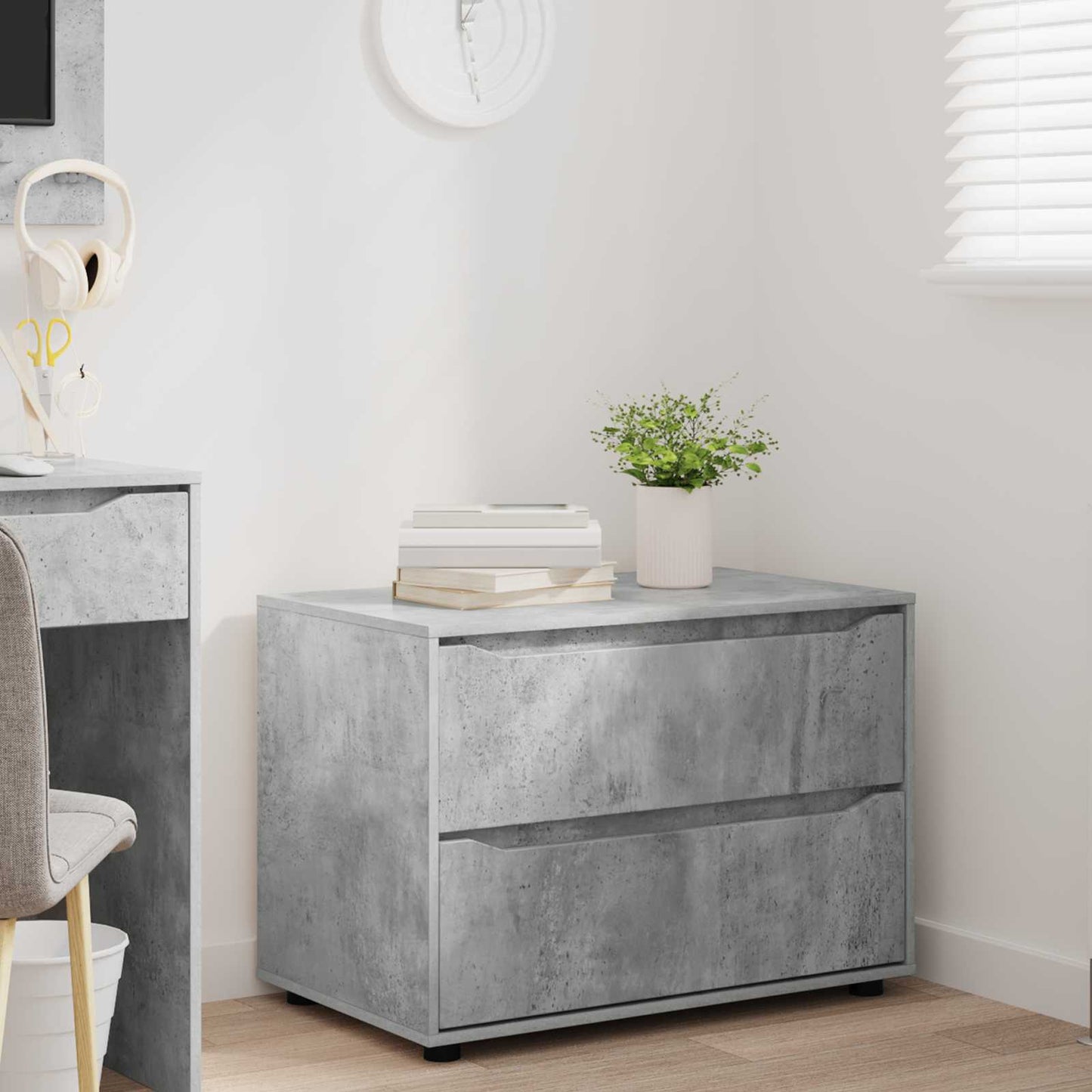 Armadio 80 x 48 x 57 cm Legno ingegnerizzato Grigio cemento