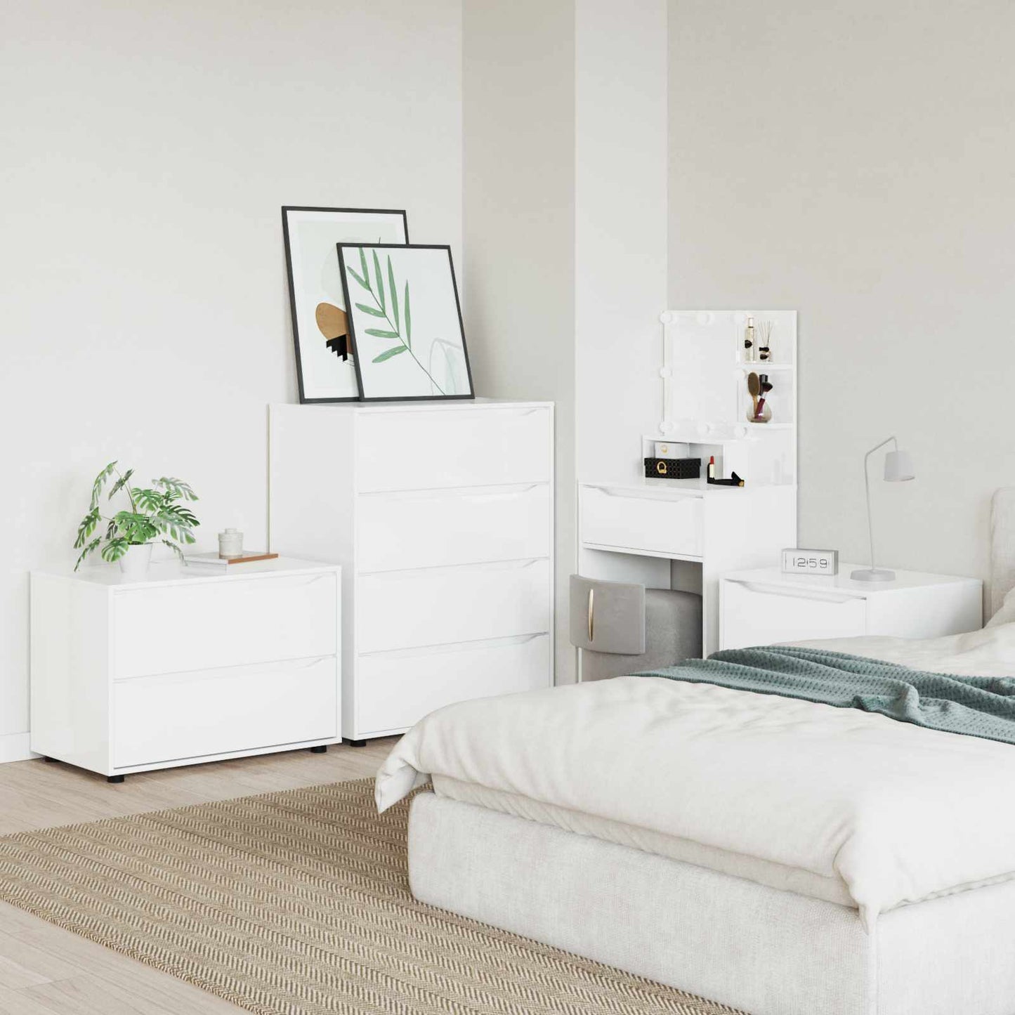 Armadio 80 x 48 x 57 cm Legno ingegnerizzato Bianco Lucido